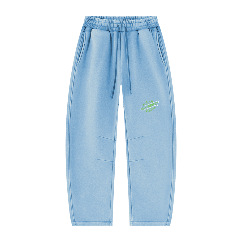 Unisex Vintage Wash Barrel Leg Fleece Sweatpants