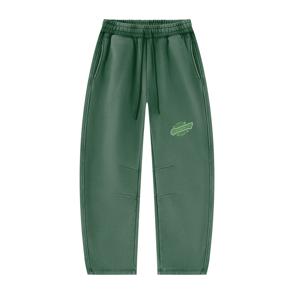Unisex Vintage Wash Barrel Leg Fleece Sweatpants