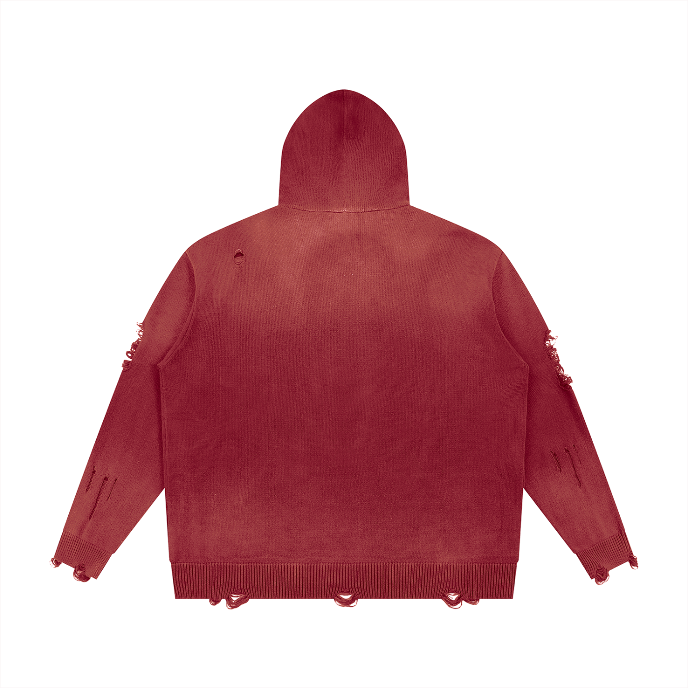 Unisex Distressed Full Zip Sweater