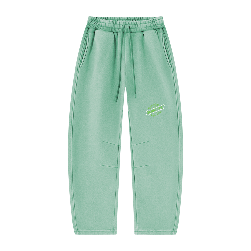 Unisex Vintage Wash Barrel Leg Fleece Sweatpants